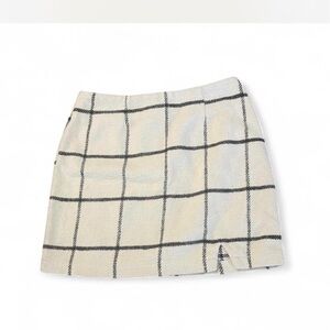 Fore Cream and Black Plaid Mini Skirt